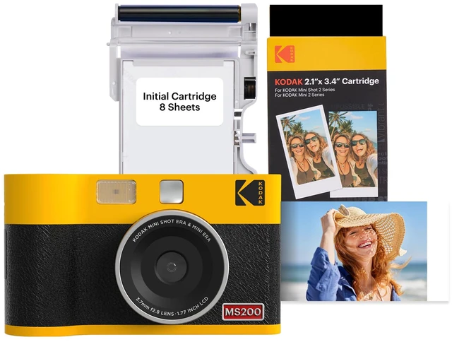 Main image of Mini Shot 2 ERA 2x3 Instant Digital Camera & Photo Printer, 38 Sheets, 2-in-1 Portable Print Camera, Bluetooth Smartphone Printer for iPhone & Android, 4PASS Dye Sublimation, Yellow
