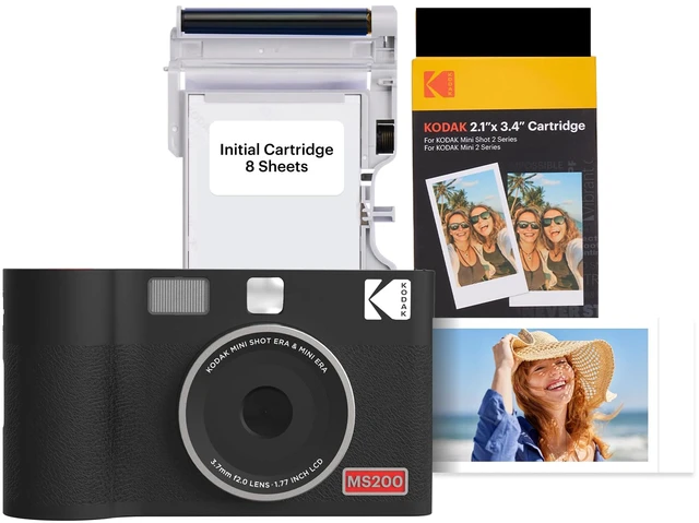 Main image of Mini Shot 2 ERA 2x3 Instant Digital Camera & Photo Printer, 38 Sheets, 2-in-1 Portable Print Camera, Bluetooth Smartphone Printer for iPhone & Android, 4PASS Dye Sublimation, Black
