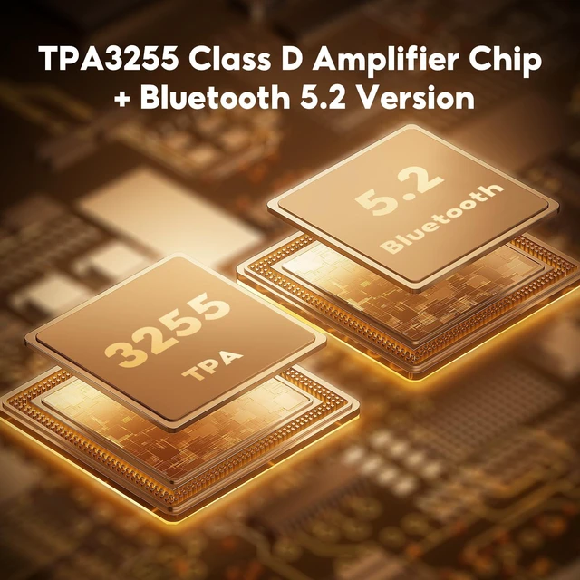 Alt view image 4 of 4 - A07 Pro TPA3255 Stereo Amplifier Bluetooth 5.2 300Wx2 HiFi Class D Amp 2.0/2.1 Channel Audio Power Amp for Home Audio Speaker with Bass Treble knobs& 3.5mm Line Output,Supports 24-48V
