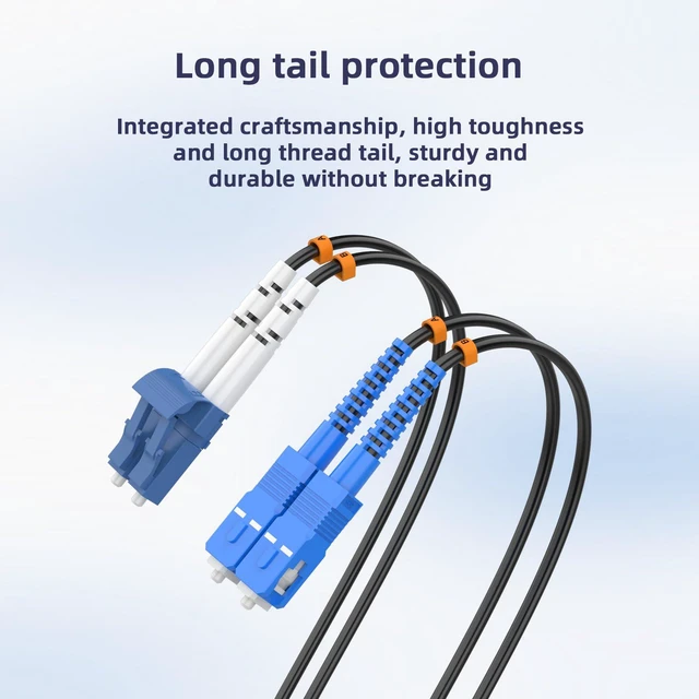 Alt view image 4 of 4 - 50M LC to SC Outdoor Armored Duplex 9/125 SM Fiber Optic Cable Jumper Optical Patch Cord Singlemode 50Meters 160ft LC-SC