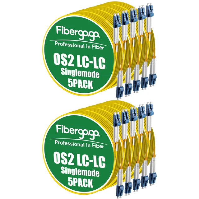 Main image of F®OS2 LC to LC Fiber Patch Cable Single Mode 3M(10ft), 10Pack Fiber Optic Cable, SM Singlemode, 9/125µm, 2.0mm Diameter, OS1/OS2 Compatible, LSZH Jacket, OS1/OS2 Compatible