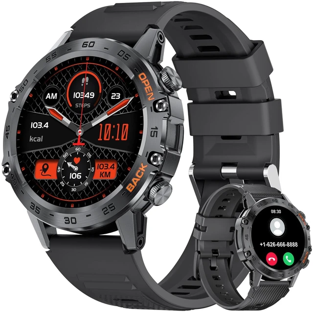 Main image of Smart Watches for Men(Answer/Calls),1.39 inch Touchscreen/5ATM Waterproof/120+ Sports Modes Fitness Watch with Heart Rate for Android/iOS Silicon Black