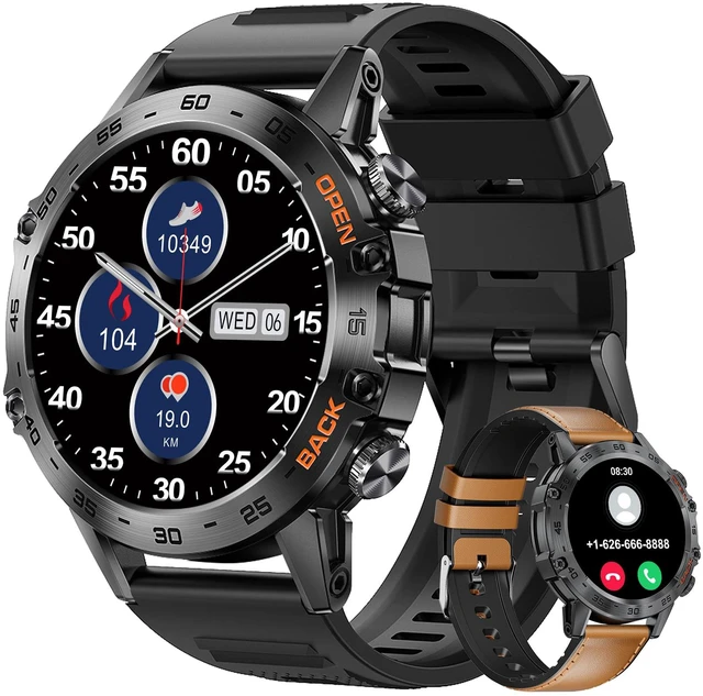Main image of Military Smartwatches for Men,120 Sports Modes Smart Watches with Bluetooth Call (Answer/Dial Calls), 5ATM Waterproof Rugged Tactical Fitness Tracker 1.39''HD Smart Watch for iPhone Android