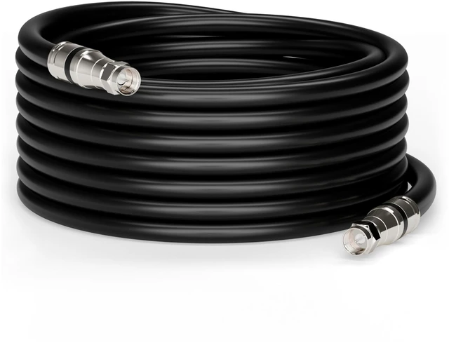 Main image of RG11 Coaxial Cable 150 FT - Indoor/Outdoor Dual-Shielded Coax Cable for TV Antenna, Satellite Extension, Internet, CATV - Weather-Sealed RG11 Wire 150 Feet (45 Meters), Black
