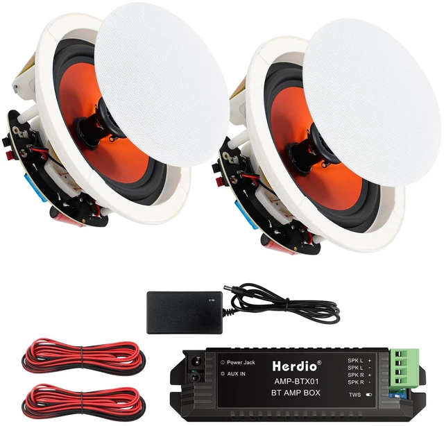 Main image of 4 Inch Bluetooth Ceiling Speakers Max Power 240 Watts 2 Way Flush Mount in Wall Speaker Great for Bathroom, Kitchen,Living Room,Office(1 Pair)