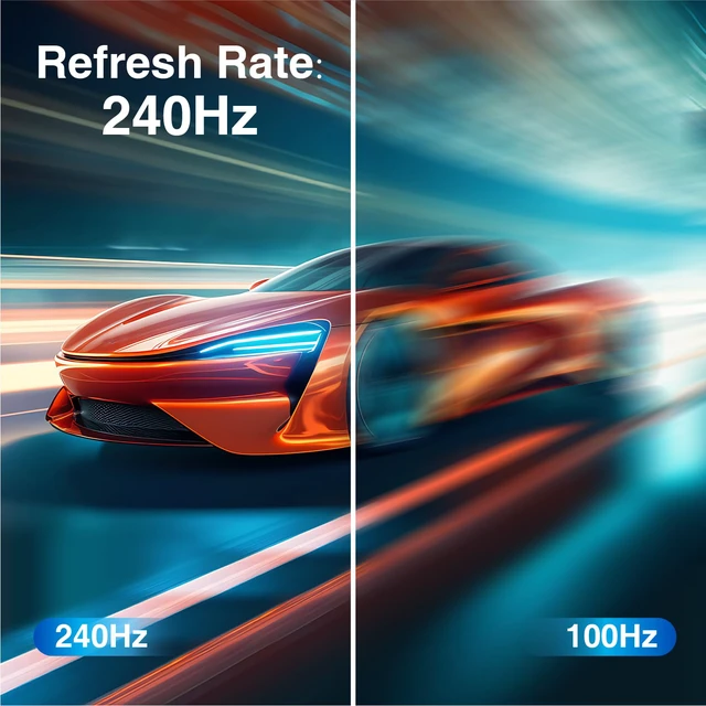 Alt view image 2 of 4 - 27 inch Gaming Monitor 240Hz, FHD 1080p, IPS Panel, 1ms Response Time, Adaptive sync, PC Computer Monitor, 3-Sided Frameless, Ultra Slim, 120% sRGB, Bluelight Filter, HDMI & DP Ports,Black