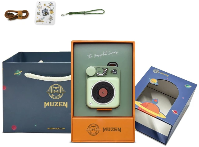 Main image of Mini Bluetooth Speaker, Button Small Cute Portable Metal Retro Wireless Speaker with Loud Volume Great Sound and Portable Lanyard & Gift Bag for Office Classic Vintage Decor