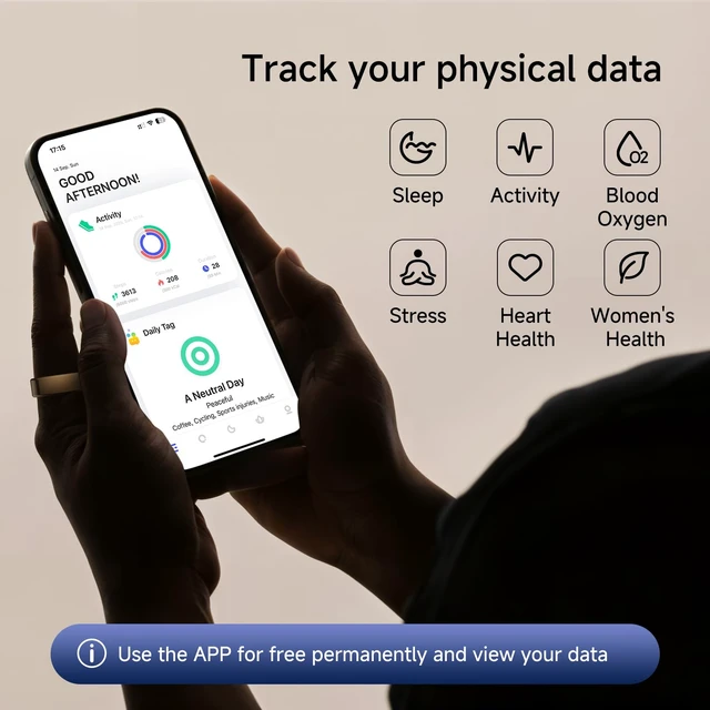 Alt view image 4 of 7 - Smart Health Ring for Women Men Fitness Tracker with Heart Rate, Support Sleep Monitoring and Exercise Recording, IP68 Waterproof for iOS and Android, No APP FeeUltra-Thin Design (Gold, 10)