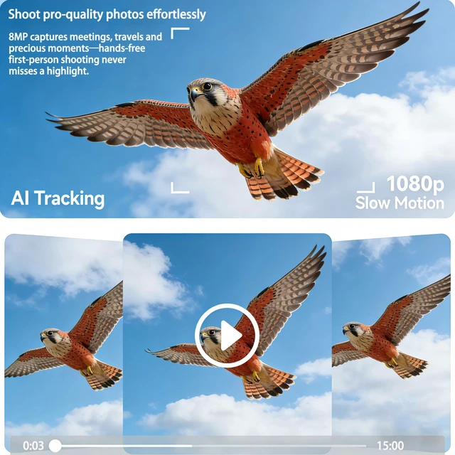 Alt view image 3 of 4 - AI Smart Glasses with Camera, 1080P HD POV First-Person View Video Recording and Translator, AI Object Recognition, Bluetooth Audio, 290mAh Battery, Photochromic Lenses for Sports, Travel, Work