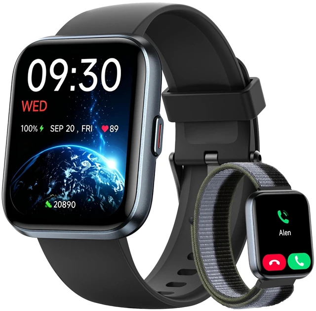 Main image of Smart Watch for Women, Answer/Make Calls, Alexa Built-in, 1.85" Touch Screen Fitness Tracker for Android & iPhone, Heart Rate/Sleep/SpO2 Monitor Smartwatch, Waterproof (Black)
