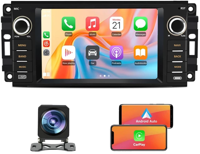 Main image of 4Core 64GB ROM Car Radio Stereo for Dodge Ram 1500 2500 3500 2009-2012 Jeep Wrangler 2007-2018 Avenger Challenger, 7 Inch Touch Screen with Wireless CarPlay Android Auto Backup Camera