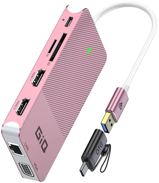 Main image of USB Docking Station USB C HUB USB 3.0 to Dual HDMI VGA Adapter Triple Display USB C Laptop Docking Station Dual Monitor HDMI Splitter Extender Compatible with MacBook M1 M2 M3 M4 M5 USB Dock