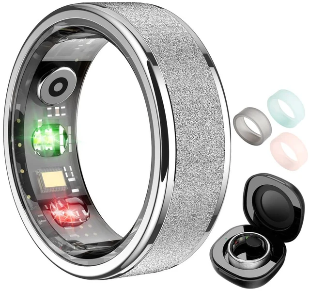 Main image of R10 Smart Ring, Smart Health Ring for Women, Features Heart Rate, Blood Oxygen, Sleep Monitoring, Pedometer, and Fitness Tracker, No Subscription Fee. (Silver, 10#)