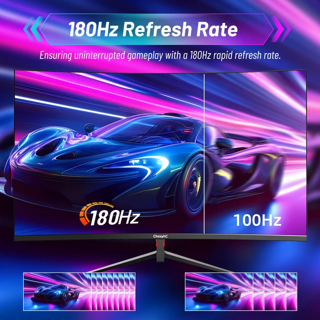 Alt view image 2 of 4 - 24 Inch Curved 180Hz Gaming Monitor, 1800R Curved Gaming Monitor, 1ms MPRT, FHD(1920×1080P), Freesync, HDMI2.0,DP1.4, VESA Mountable(HDMI Cable Incl.)