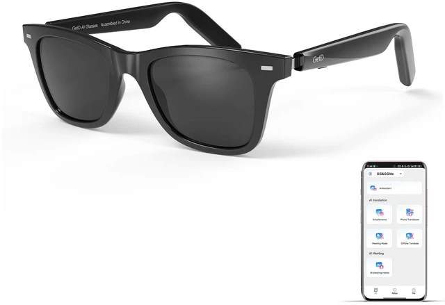 Main image of 2026 AI Glasses for Men & Women, Smart Glasses Powered by ChatGPT, AI Real-time Translation with 145 Languages, 11H Music Play, Bluetooth Sunglasses with Polarized Lens, UV Protection for Travel