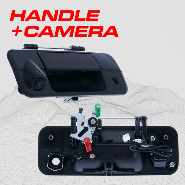 Alt view image 2 of 4 - Black Tailgate Handle with Backup Camera Replacement for Toyota Tundra (2007-2013) | IP68 Waterproof | Parking Grid Lines Available | Easy to Install