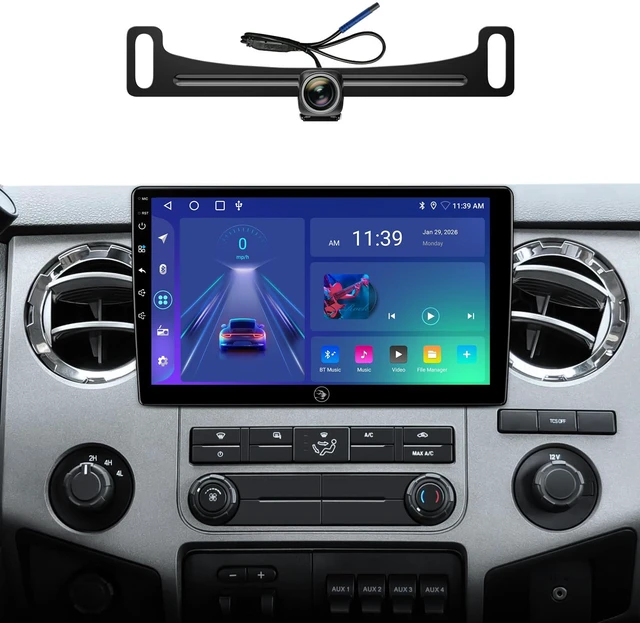 Main image of 10" QLED Android 13 Car Stereo for Ford F150 2004-2008, F250 F350 2008-2016 Radio Upgrade Wireless CarPlay Android Auto Radio, Touchscreen, 5G WiFi,1080P Backup Camera, Dash Kit, GPS Navigation