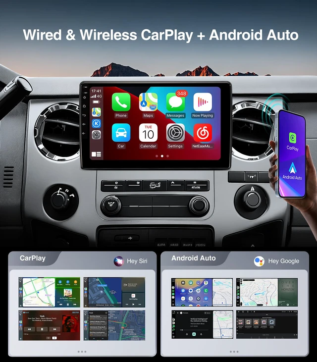 Alt view image 4 of 4 - 10" QLED Android 13 Car Stereo for Ford F150 2004-2008, F250 F350 2008-2016 Radio Upgrade Wireless CarPlay Android Auto Radio, Touchscreen, 5G WiFi,1080P Backup Camera, Dash Kit, GPS Navigation