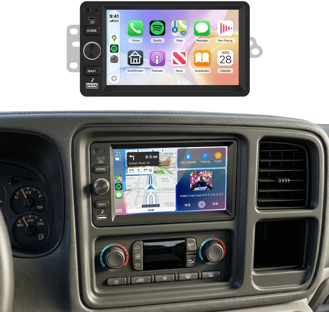 Main image of 5Ghz WiFi 4G+64G Raido for Chevy Silverado SSR Tahoe 2003-2006,GMC Siera Yukon 2003-2006,Hummer H2 2003-2007 Car Stereo Wireless Carplay Android Auto,5.0Bluetooth 32EQ,SWC,FM/RDS Backup Camera