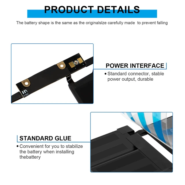 Alt view image 4 of 4 - A1707 Battery A1820 for MacBook Pro 15" (Late 2016, Mid 2017) Touch Bar EMC 3072 EMC 3162 MLH32 MLH42 MLW72 MLW82 MPTR2 MPTT2 MLH52 MLW92 MPTU2 MPTV2 MPTW2 MPTX2