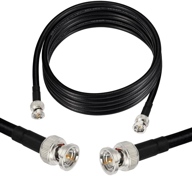 Main image of 3G 6G 12G SDI Cable 50ft 75 Ohm Belden 1694A BNC Male Cable Support HD-SDI/3G-SDI/6G-SDI/4K/8K Video Camera CCTV Broadcast Systems, Precision High-Speed SDI Cord Black
