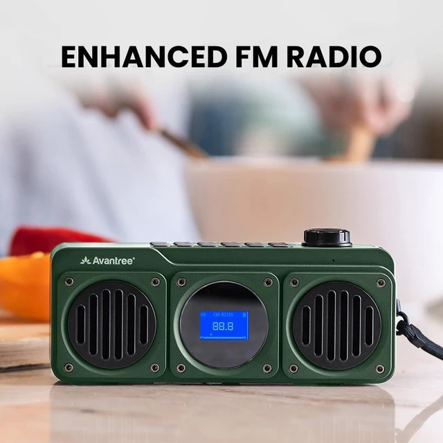 Alt view image 4 of 7 - BoomByte - Portable FM Radio & Bluetooth Speaker with Stereo Sound Long Rechargeable Playtime, Micro SD Card & USB Audio Input, MP3 Player, Metal Finish, Easy to Use, Green