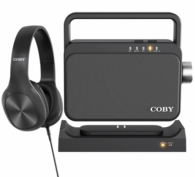 Main image of Wireless TV Speaker for Seniors with Hearing Amplifier & Headphones, Bluetooth TV Audio System, 100ft Range, 8H Battery, Portable Speaker for Hearing Impaired, No Lag Sound
