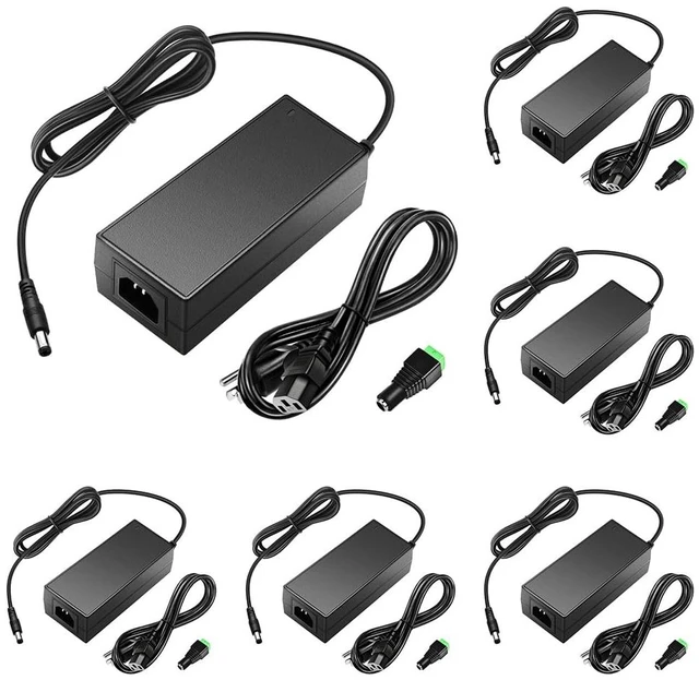 Main image of 24V 3A Power Supply 24 Volt 3amp 2A AC/DC Adapter 5.5x2.5mm Plug 100-240V 50/60hz AC to DC Converter,24 Volt Power Cord,5.5mmx2.5mm Center Positive for LED Strip CCTV Camera 3D Printer,6Pack