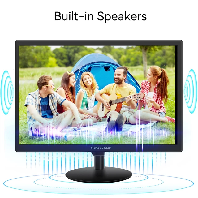 Alt view image 4 of 4 - 21.5 inch Computer Monitor 1920x1080 PC Monitor with HDMI VGA AV BNC USB Ports, 60Hz, 5Ms, VESA, Display Build-in Speakers for Office Home