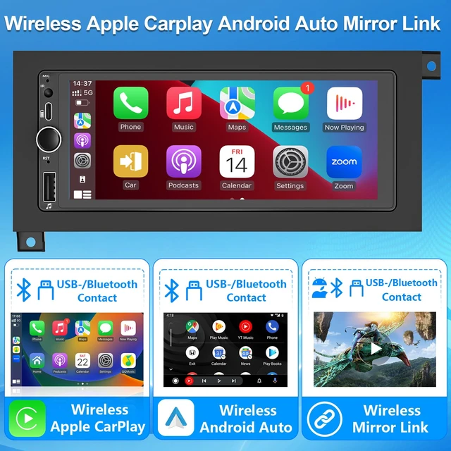 Alt view image 3 of 4 - Plug&Play Car Stereo for Dodge Ram 1994-2001 /Dakota1987-2000 /Caravan 1984-2000 / Pickup D150 D250 D350 1984-1993/Town&Country 1990-2000/Grand Cherokee 1993-1998 Wireless CarPlay&Android Auto AM/FM