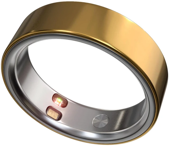Main image of Smart Ring Health Tracker 5ATM Waterproof Sport Ring Exclusive Vibration Alerts Titanium Blood Oxygen/Sleep/Emotional Management Women Cycle Prediction Compatible with iOS/Android Sunlight Gold 10.5