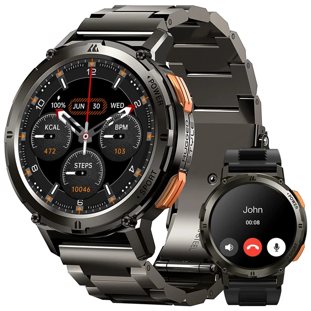 Main image of Smart Watches for Men, 60 Days Extra-Long Battery, 50M Waterproof, Military Bluetooth Call(Answer/Dial Calls) 1.43" AMOLED Fitness Watch, AI Voice Assistant, Heart Rate Monitor/Sleep Tracking