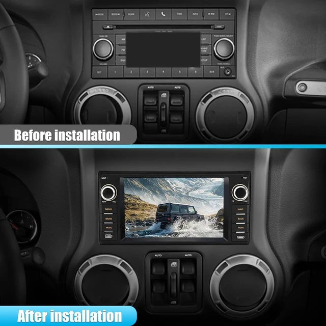 Alt view image 2 of 4 - Car Radio Stereo for Dodge Ram 1500 2500 3500 2009 2010 2011 2012 Avenger Challenger 2008 2009 2010 2011 2012 2013 2014, 7 Inch Touch Screen with Wireless CarPlay Android Auto Backup Camera