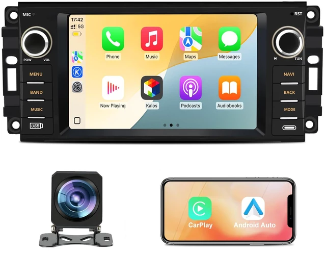 Main image of Car Radio Stereo for Dodge Ram 1500 2500 3500 2009 2010 2011 2012 Avenger Challenger 2008 2009 2010 2011 2012 2013 2014, 7 Inch Touch Screen with Wireless CarPlay Android Auto Backup Camera