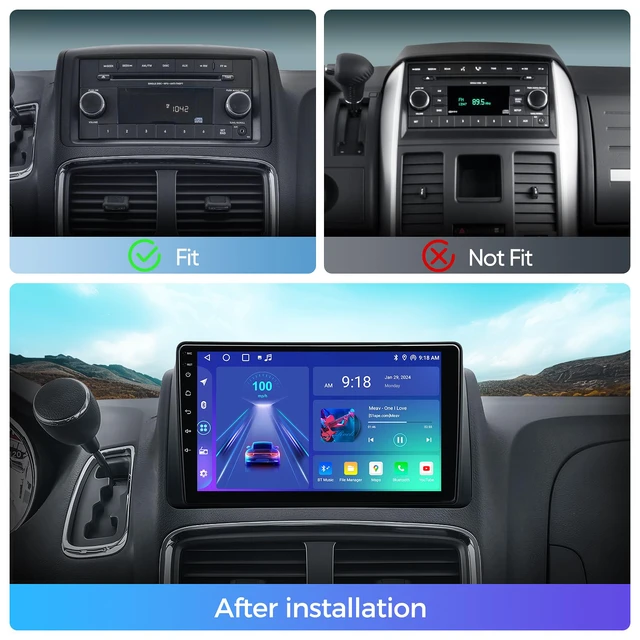 Alt view image 2 of 4 - 9" QLED Radio Upgrade for Dodge Grand Caravan 2011-2020 & Chrysler Town Country 2012-2016, Wireless CarPlay Android Auto Minivan Stereo w/ 1080P Camera 5G WiFi
