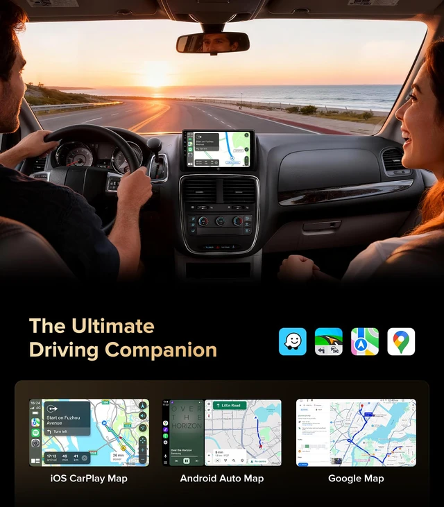 Alt view image 3 of 4 - 9" QLED Radio Upgrade for Dodge Grand Caravan 2011-2020 & Chrysler Town Country 2012-2016, Wireless CarPlay Android Auto Minivan Stereo w/ 1080P Camera 5G WiFi