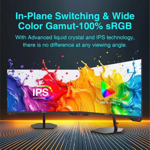 Alt view image 4 of 4 - 24.5 inch 300Hz 240Hz Gaming Monitor, FHD 1080p, 1ms, Fast IPS Monitor, Adaptive sync, PC Monitor, sRGB 120%, Ultra Slim, DP x2, HDMI x2, VESA, with DP Cable up to 300Hz