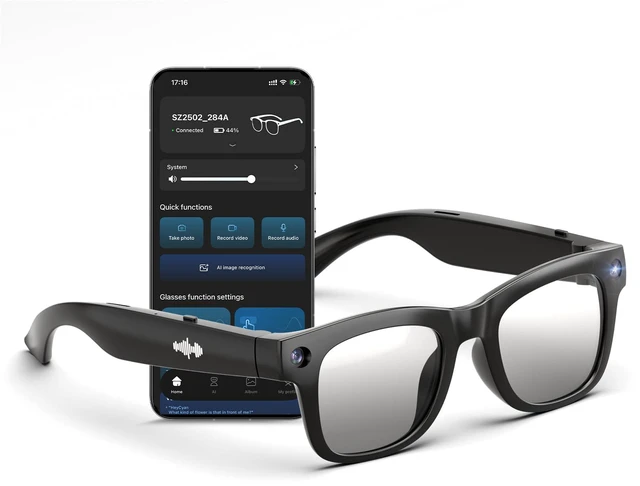 Main image of AI Smart Glasses with HD Camera, BT Call, 8MP Anti-Shake Camera Glasses with 1080P Video Recording Dual Mic, Simultaneous Interpretation/GPT Identify Objects, Photochromic Lens