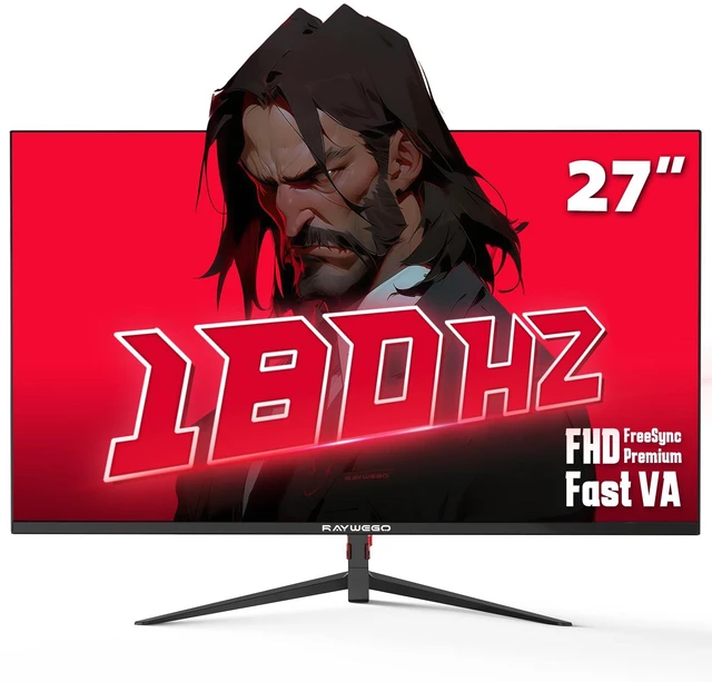 Main image of 27 Inch Gaming Monitor 180Hz Refresh Rate Fast VA 1080p with 4000:1 Contrast Ratio, Adaptive-Sync, HDMI/DP/USB, VESA Mountable, 3-Side Borderless, FPS/RTS Game Modes