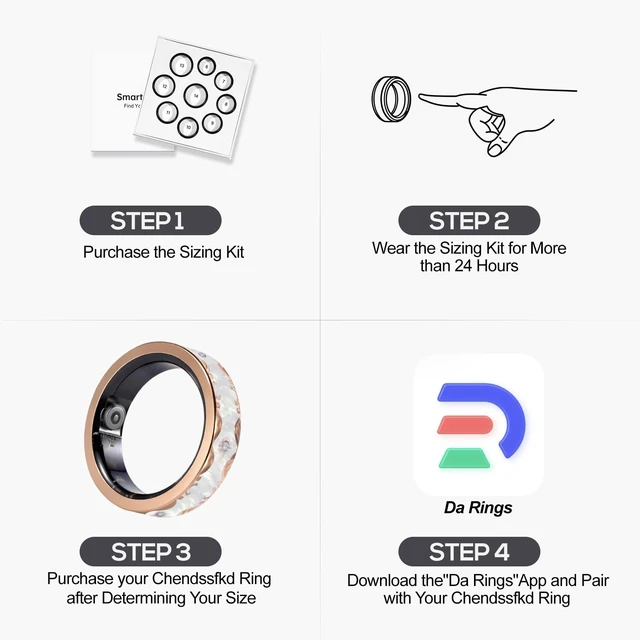 Alt view image 2 of 4 - Smart Ring for Women Fitness Ring Health Ring No Subscription Fee White 10#