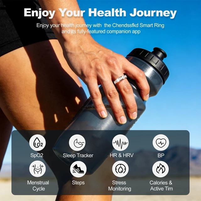 Alt view image 3 of 4 - Smart Ring for Women Fitness Ring Health Ring No Subscription Fee White 10#