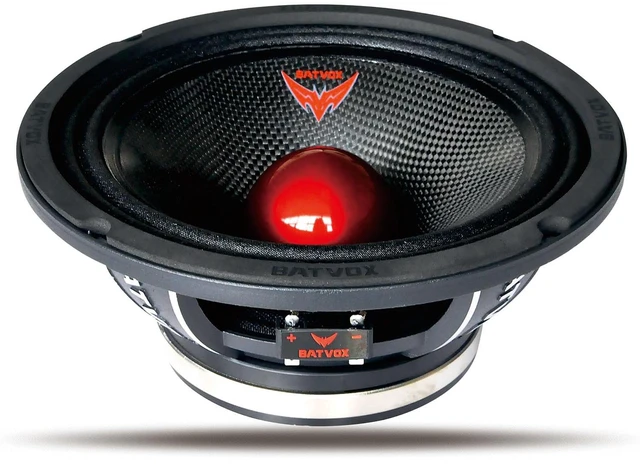 Main image of MX80S1 Loudspeaker 8 Inch Midrange 600 Watts 4 Ohms Red Bullet, Premium Quality Audio Door Speakers for Car or Truck Stereo Sound System, Black (1 Speaker)