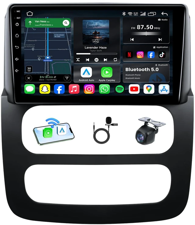 Main image of Car Radio for Dodge Ram 1500 2500 3500 2002 2003 2004 2005: 9 Inch 1280x800 IPS Touchscreen for Ram Stereo Upgrade with Wireless CarPlay/Android Auto Bluetooth WiFi GPS FM 1080P Backup Camera