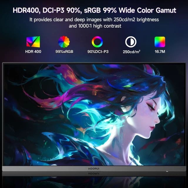 Alt view image 4 of 4 - 24 Inch 240Hz Gaming Monitor, FHD 1080P Fast IPS Computer Monitor,1 ms, Adaptive Sync, HDR400, 99% sRGB, Low Blue Light Eye Care, HDMI 2.0 / DP 1.4, VESA, Tilt, for PC, PS5, Xbox, G2511X