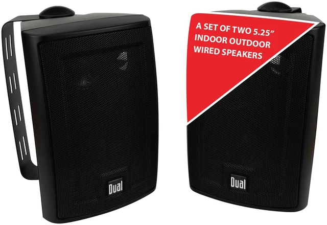 Main image of LU53PB 5.25" 3-Way High Performance Outdoor Indoor Wired Speakers | Effortless Set Up | Home, Pool, Patio, Garage Use | Weather Resistant | Expansive Stereo Sound Coverage | Black