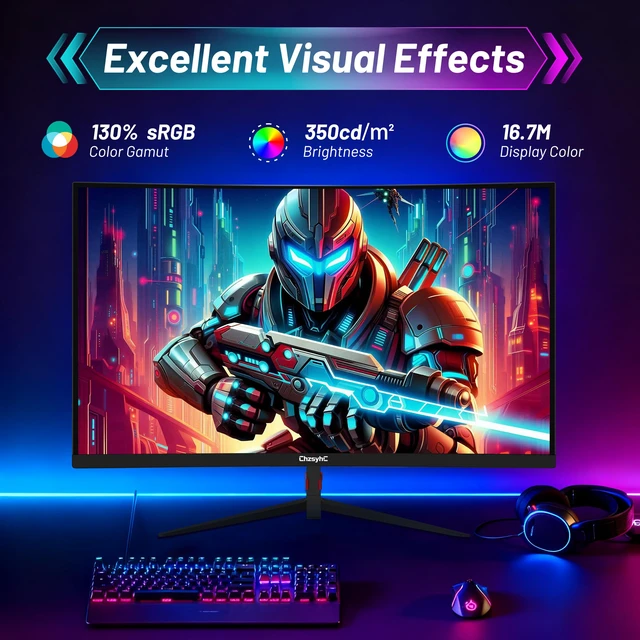 Alt view image 3 of 4 - 24 Inch Curved 180Hz Gaming Monitor, 1800R Curved Gaming Monitor, 1ms MPRT, FHD(1920×1080P), Freesync, HDMI2.0,DP1.4, VESA Mountable(HDMI Cable Incl.)