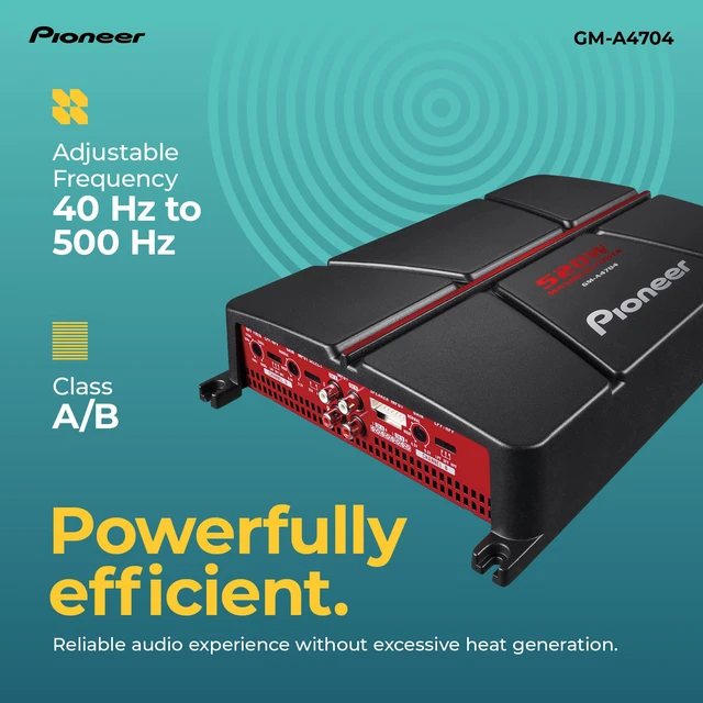 Alt view image 4 of 4 - GM-A4704 4-Channel Car Amplifier 520W Max, Class AB, Bridgeable, Variable High-Pass Filter