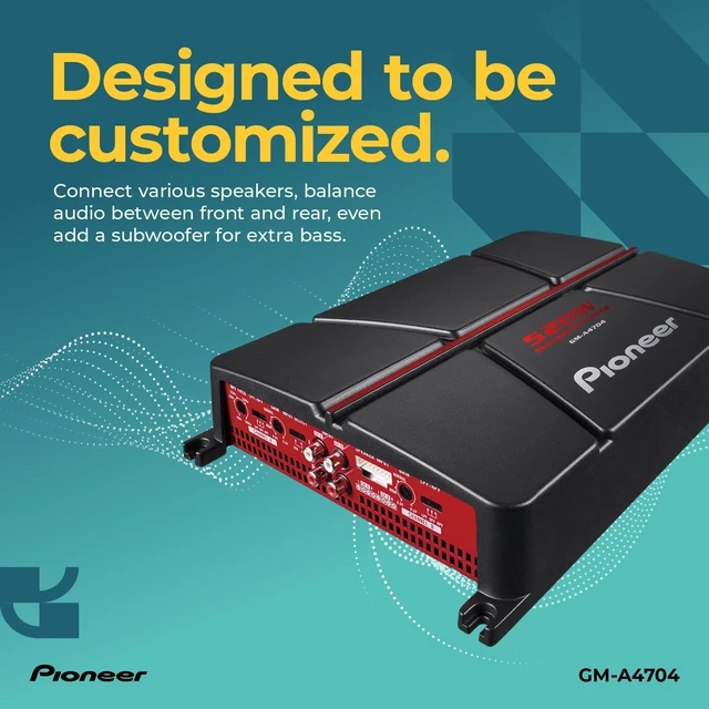 Alt view image 3 of 4 - GM-A4704 4-Channel Car Amplifier 520W Max, Class AB, Bridgeable, Variable High-Pass Filter