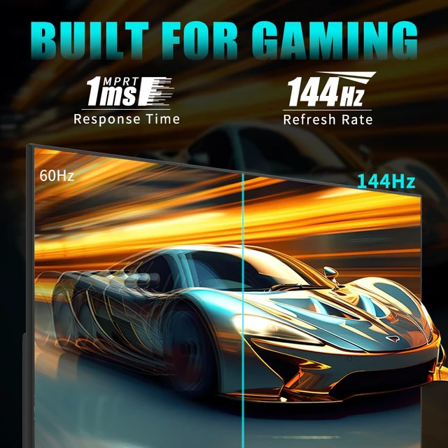 Alt view image 3 of 4 - Gaming Monitor 24 Inch FHD 144hz, IPS 1ms 1080p Computer Monitor with 110% sRGB, Bluelight Filter, HDMI & VGA Port, Support Wall Mount