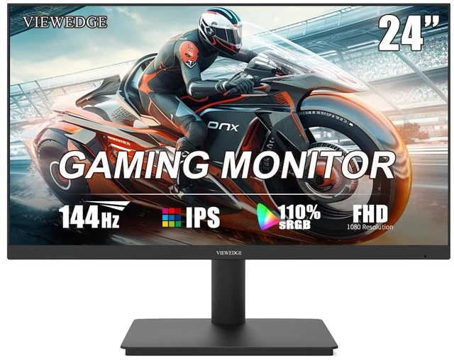 Main image of Gaming Monitor 24 Inch FHD 144hz, IPS 1ms 1080p Computer Monitor with 110% sRGB, Bluelight Filter, HDMI & VGA Port, Support Wall Mount